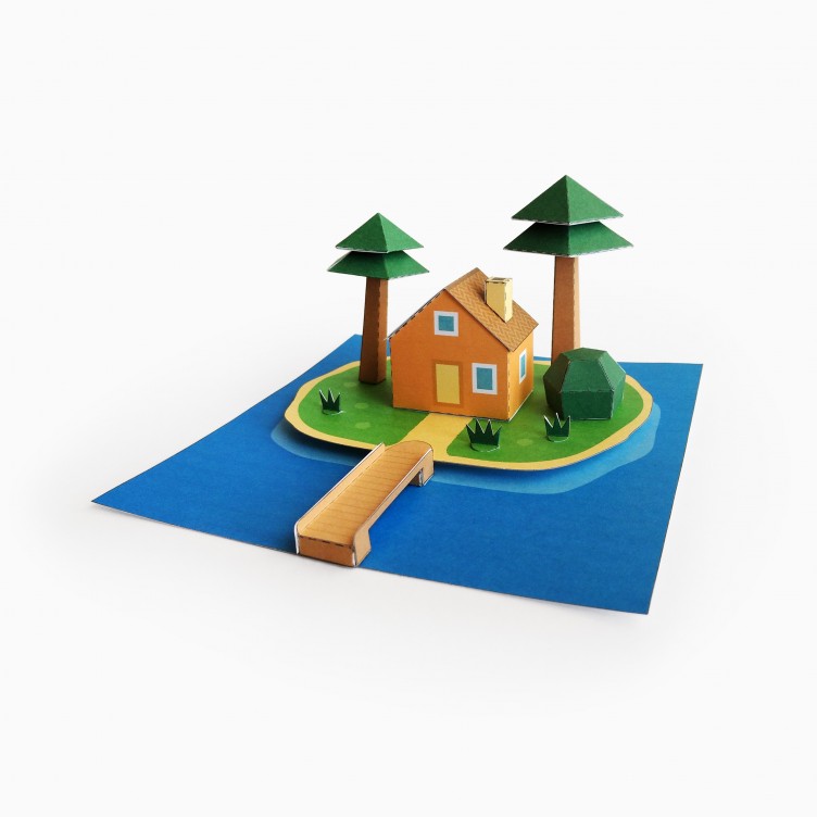 Casa em uma Ilha com Pinheiros Casa em uma Ilha com Pinheiros