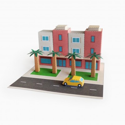 Prédio de Apartamentos e um Carro Prédio de Apartamentos e um Carro