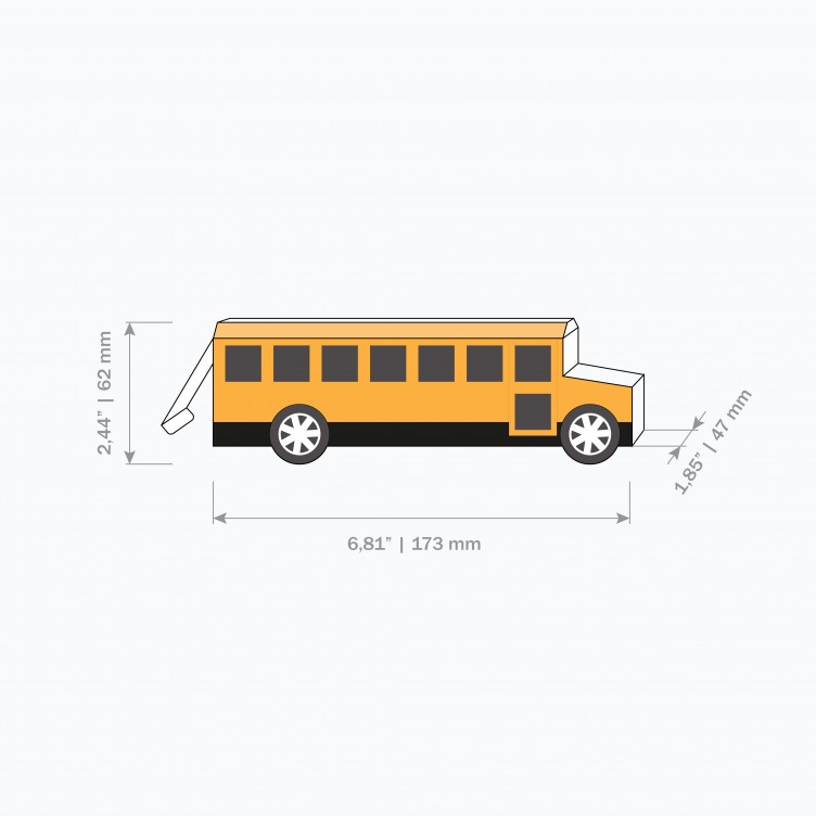 Ônibus Tipo C. Ônibus Escolar de Papel / Caixa de Presente